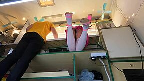 Hot 18 year old chick voyeur hidden camera at work