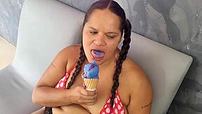 At Ice Cream Shop, I Found Giant Chocolate Dick