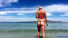 Bikini Blowjob at Beach