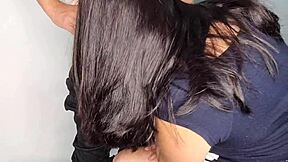 Wanting Sex with Technician, Showing Off Curvy Ass for Success