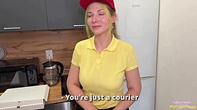 i roughly fucked a pizza delivery girl as a way to make up for her loss with big ass and cowgirl