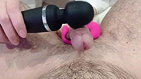 Amateur couple tries new vibrator masturbation in massage parlor for orgasm