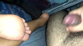 Sweet footjob in the morning