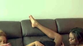 Let's fuck before we go, with some licking and strapon action from these pretty amateurs.