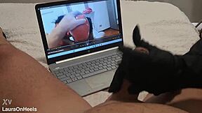 Milf Handjob Jerks Big Cock Until Cum on Gloves Pov