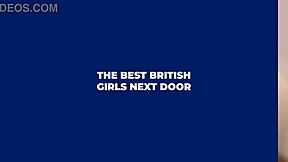 Hot British Brunette Wanks and Fucks Fan