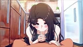 Sex with milf in the kitchen lakrishub, bent over and creampied!