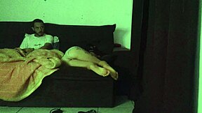 Stepmom shares sofa with stepson