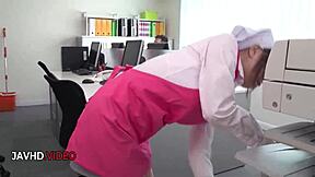 Asian office lady chihiro akino gives hardcore blowjob and wants creampie