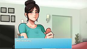 Сирен изпълнява съблазнителни домакински с големи цици и огромен кур в аниме фантазия част 2