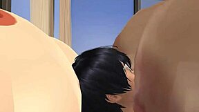 Passionate banging with giant-titted resort owner in Sims 4
