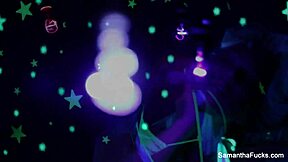 Samantha Saint Lesbian Black Light