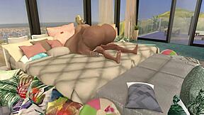 Passionate banging with giant-titted resort owner in Sims 4