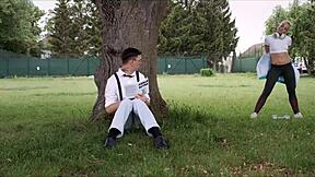 Blonde Cougar Seduces Boy In Long Game, Leading To Creampie Sex With Natural Tits And Mature Charm