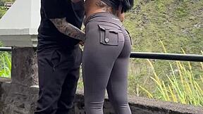 this young hot couple was recording sex in medellin's public park, but it ends badly!