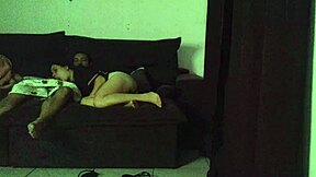 Stepmom shares sofa with stepson