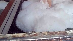 Spying On A Brunette Bathing A Guy In Feminine Clothing Comes In And Fucks Her In The Pear-Shaped Ass And Buries His Cock In Her Anus Busty And Big-Ass Latina Brunette