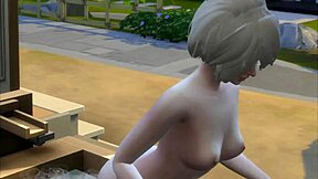 Sims 4 un voyeur les surprends dans le bain.
