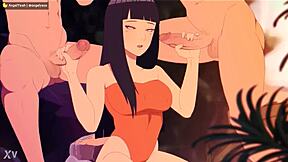 Hinata, can you resist Naruto clones fucking you hard?