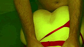 Big Ass Babe in Red Dessous Gets Throatfucked and Pounded Doggy