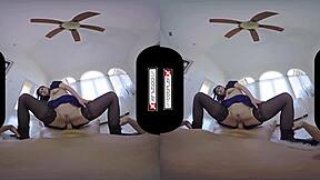 Gamer girl rocks Bioshock cosplay with raw VR action