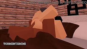 In Roblox, The Busty Girl Fucks Her Boyfriend Passionately