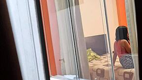 Colombian Neighbor Fucks Boyfriend Voyeuristically