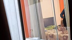 Colombian Neighbor Fucks Boyfriend Voyeuristically