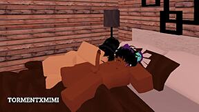 In Roblox, The Busty Girl Fucks Her Boyfriend Passionately