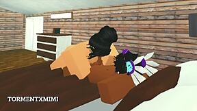 In Roblox, The Busty Girl Fucks Her Boyfriend Passionately
