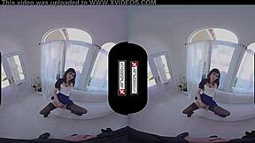 Gamer girl rocks Bioshock cosplay with raw VR action