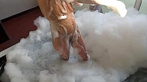 Spying On A Brunette Bathing A Guy In Feminine Clothing Comes In And Fucks Her In The Pear-Shaped Ass And Buries His Cock In Her Anus Busty And Big-Ass Latina Brunette