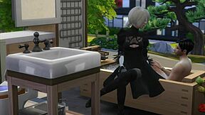 Sims 4 un voyeur les surprends dans le bain.