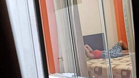 Colombian Neighbor Fucks Boyfriend Voyeuristically