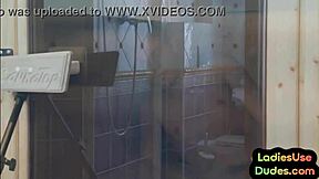 cfnm dom babes pegging male asshole with strapon in 3some