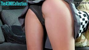 Oops! Wife's pussy slips slowly from panties in upskirt enf asmr