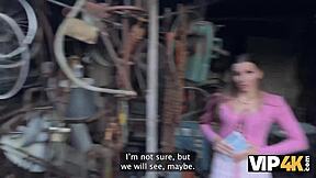 Vip4k Intense Backyard Fuck with Debtor in Leather Lingerie, Squirting