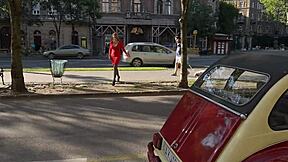 These lesbians are getting so frisky in the hallway with toys and licking.