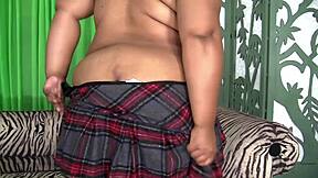 Black Teen BBW Shows Off with Big Black Cock