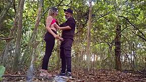 Met country girl on street and fucked her in woods with cum on ass