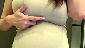 My stepmom shows elastic ass and big milky tits in homemade massage and masturbation scene