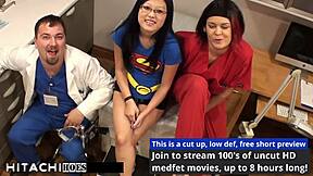 Nurse Amo Morbia gives super heroine Mina a hitachi orgasm