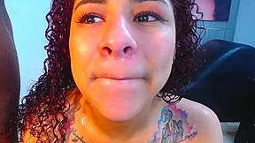 Blowjob show tits cum in face