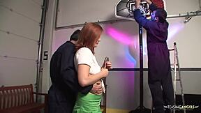 The girls were playing basketball when repairmen interrupted for group sex 😏