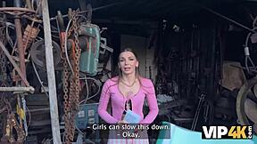 Vip4k Intense Backyard Fuck with Debtor in Leather Lingerie, Squirting