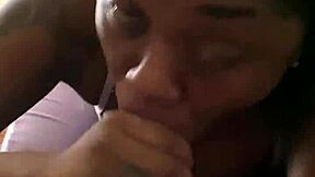 Amateur Sucks Big Black Cock Sloppily in Wet Pussy Fucking Session