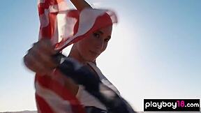 Big boobed natural beauty Willa Prescott poses naked in desert