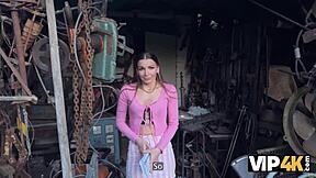 Vip4k Intense Backyard Fuck with Debtor in Leather Lingerie, Squirting