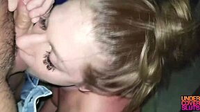 Big Tit Milf Hotwife Blows Stranger in Adult Theater