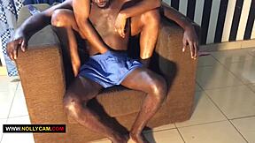 Horny ebony woman feeling cold and aroused